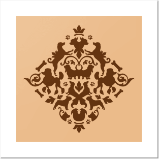 Dog Damask Posters and Art